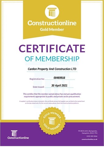 Constructionline Gold Member, Cardon Property & Construction, construction services, development North West